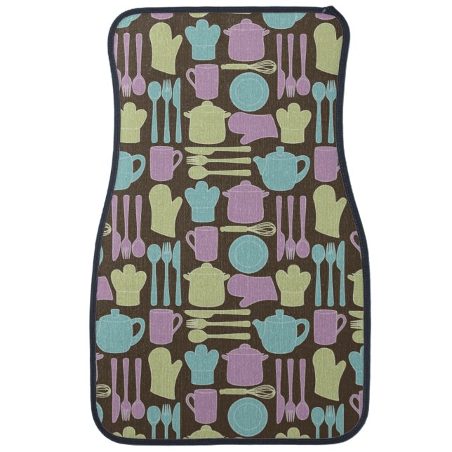 Kitchen Utensils Pattern 2 Car Floor Mat (Front)