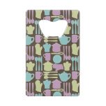 Kitchen Utensils Pattern 2 Credit Card Bottle Opener