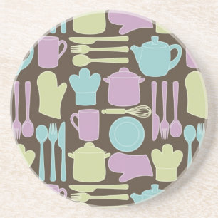 Kitchen Utensils Pattern 2 Drink Coaster
