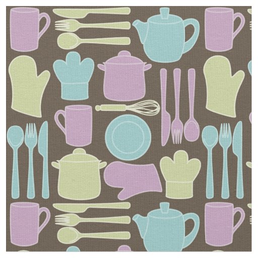 Kitchen Utensils Pattern 2 Fabric