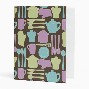 Kitchen Utensils Pattern 2 Mini Binder