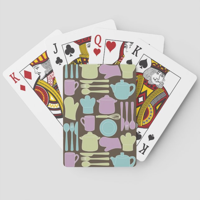 Kitchen Utensils Pattern 2 Poker Cards (Back)