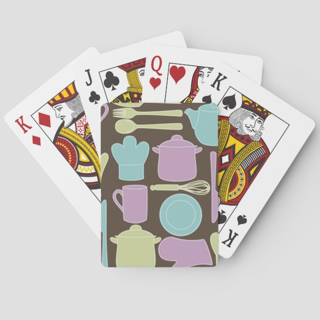 Kitchen Utensils Pattern 2 Poker Cards (Back)