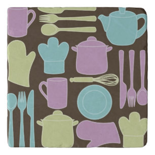 Kitchen Utensils Pattern 2 Trivet