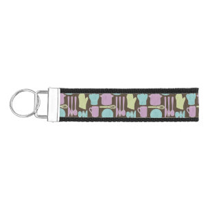 Kitchen Utensils Pattern 2 Wrist Keychain