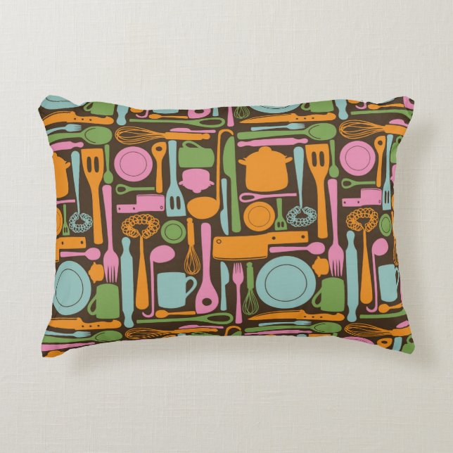 Kitchen Utensils Pattern 3 Accent Pillow (Front)