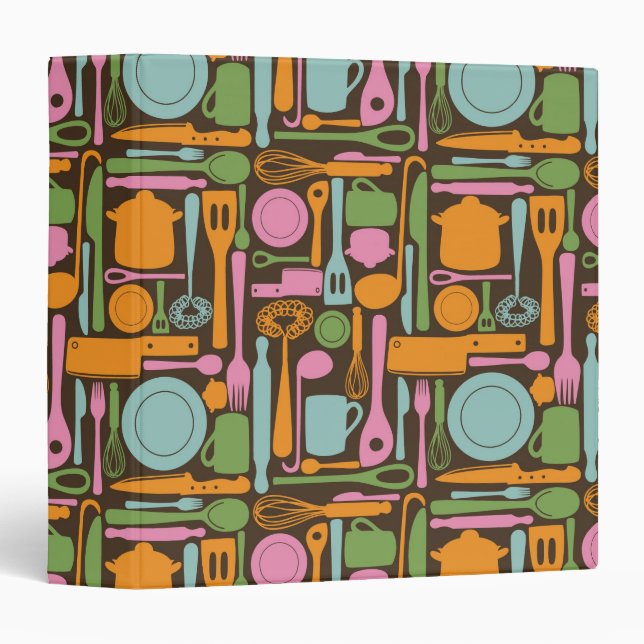 Kitchen Utensils Pattern 3 Binder (Front/Spine)