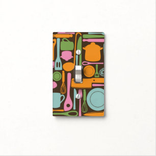 Kitchen Utensils Pattern 3 Light Switch Cover