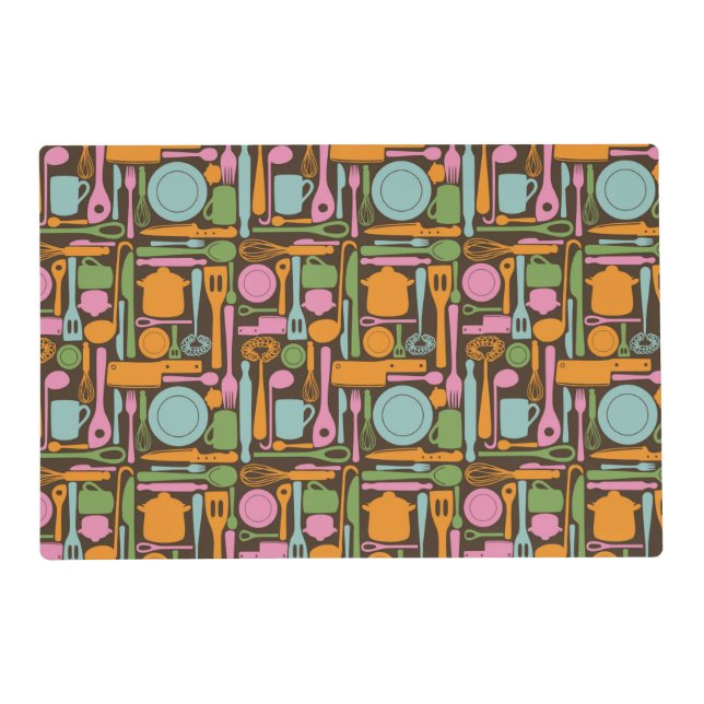 Kitchen Utensils Pattern 3 Placemat (Front)