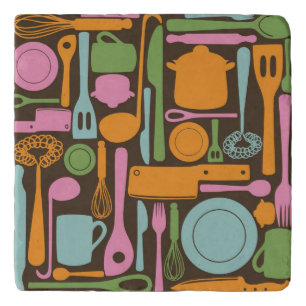 Kitchen Utensils Pattern 3 Trivet