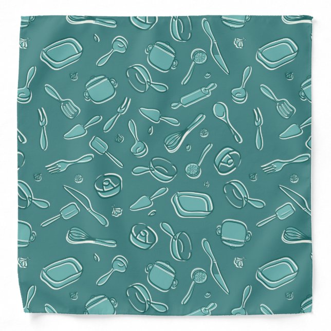 Kitchen Utensils Pattern Bandana (Front)