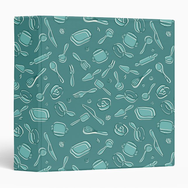 Kitchen Utensils Pattern Binder (Front/Spine)