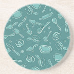 Kitchen Utensils Pattern Drink Coaster