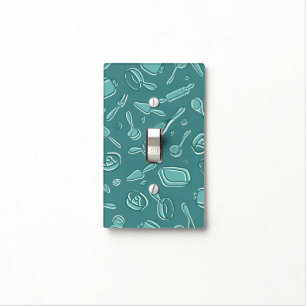 Kitchen Utensils Pattern Light Switch Cover