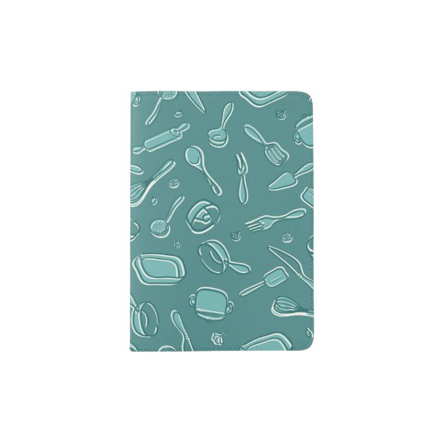 Kitchen Utensils Pattern Passport Holder (Front)