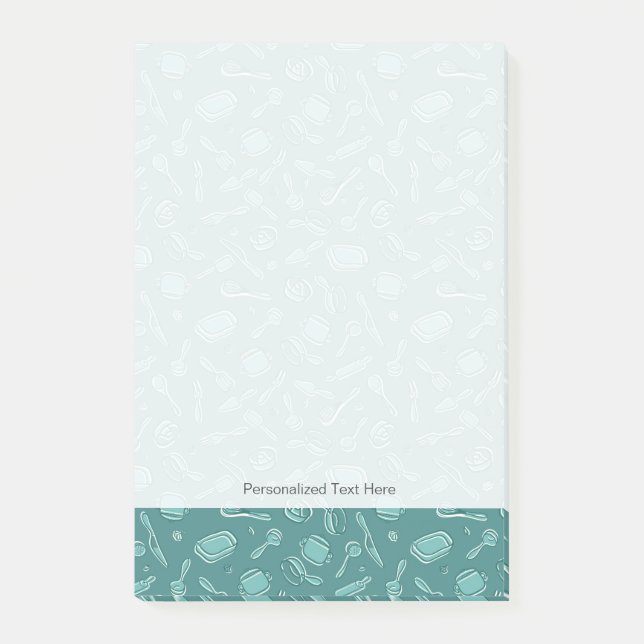 Kitchen Utensils Pattern Post-it Notes (Front)