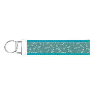 Kitchen Utensils Pattern Wrist Keychain