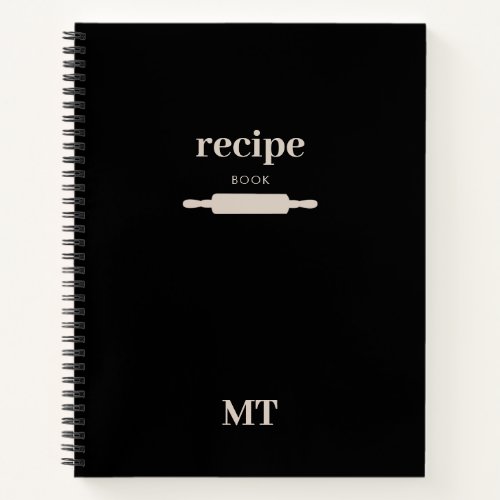 Kitchen Utensils Rolling Pin Recipe Cookbook Notebook