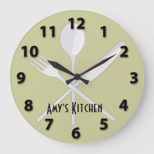Kitchen Utensils Round Wall Clock
