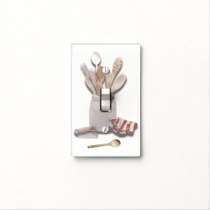 Kitchen Utensils Spoon Crock Cook Chef Food Prep Light Switch Cover
