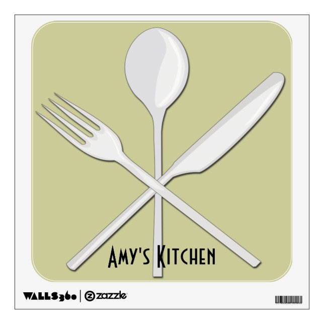 Kitchen Utensils Square Wall Decal (Front)