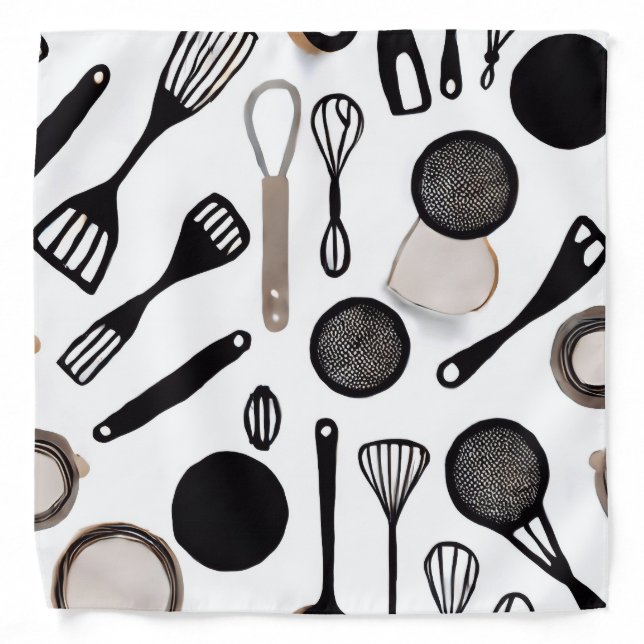 Kitchen Utensils Theme Bandana (Front)
