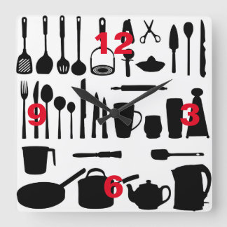 Kitchen Utensils Wall Clock