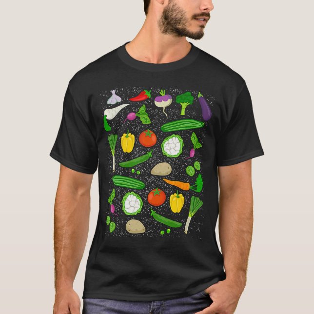 Kitchen Vegetable Identification Reference Chart B T-Shirt (Front)