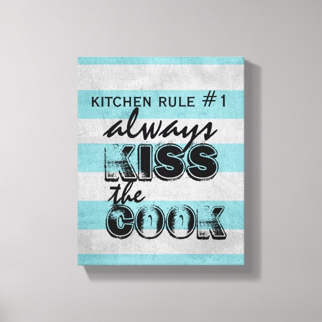 kitchen wall art stretched canvas with quote (Front)