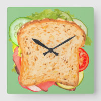 Kitchen Wall Clock Sandwich Design
