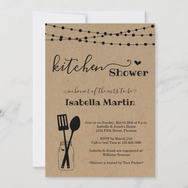 Kitchen Wedding / Bridal Shower Invitation (Front)