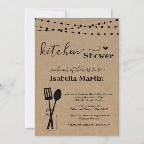 Kitchen Wedding  Bridal Shower Invitation