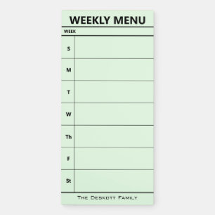 Kitchen Weekly Meal Planner Magnetic Notepad