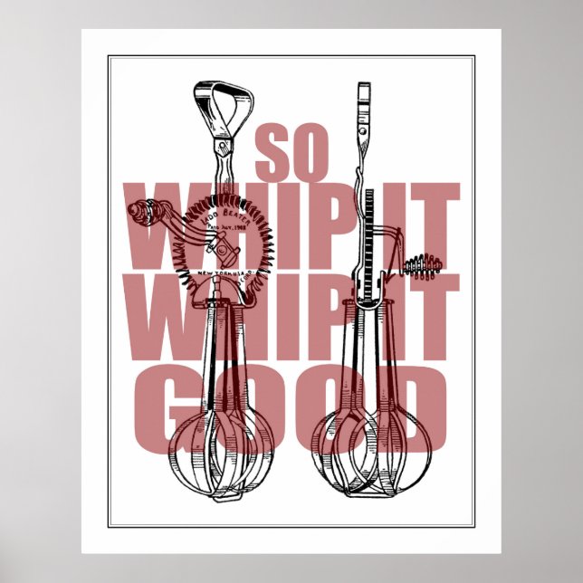 Kitchen Whisk Art | Whip It Good Funny Poster (Front)