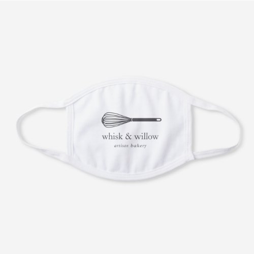 Kitchen Whisk  Personalized Chef Caterer Bakery White Cotton Face Mask