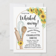 Kitchen whisked away bridal invitation sunflower