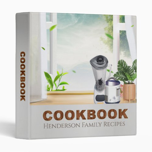 Kitchen Window Modern Recipe Cookbook  3 Ring Binder
