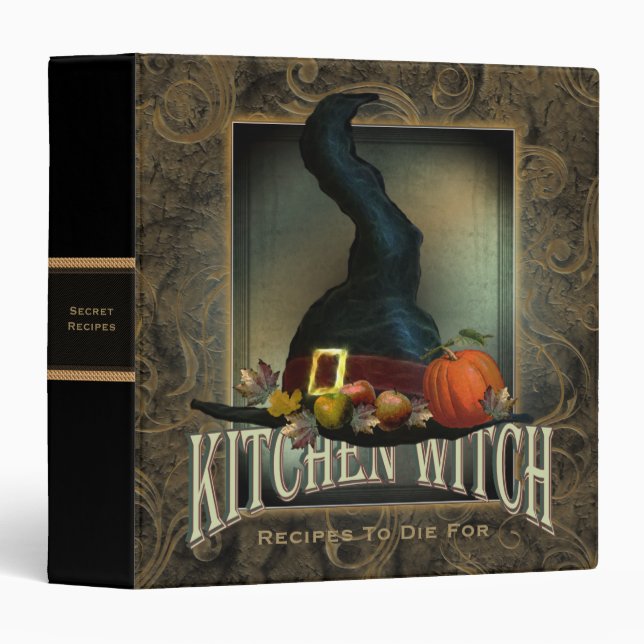 Kitchen Witch 3 Ring Binder (Front/Spine)