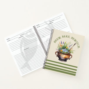 Kitchen Witch Brew Bake Bewitch Cottagecore Recipe Notebook