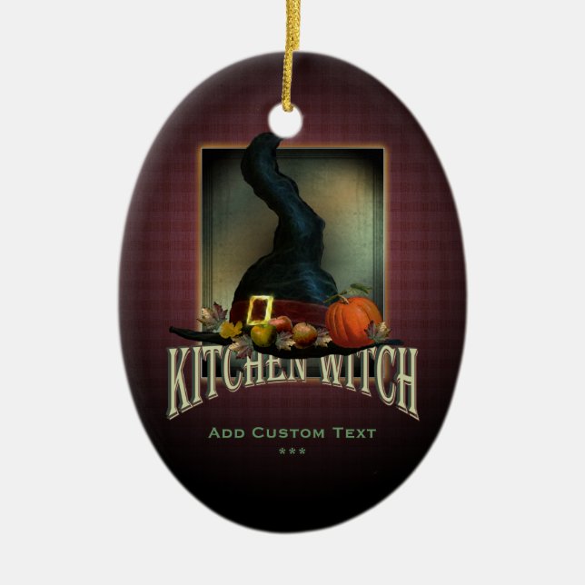 Kitchen Witch Ceramic Ornament (Front)