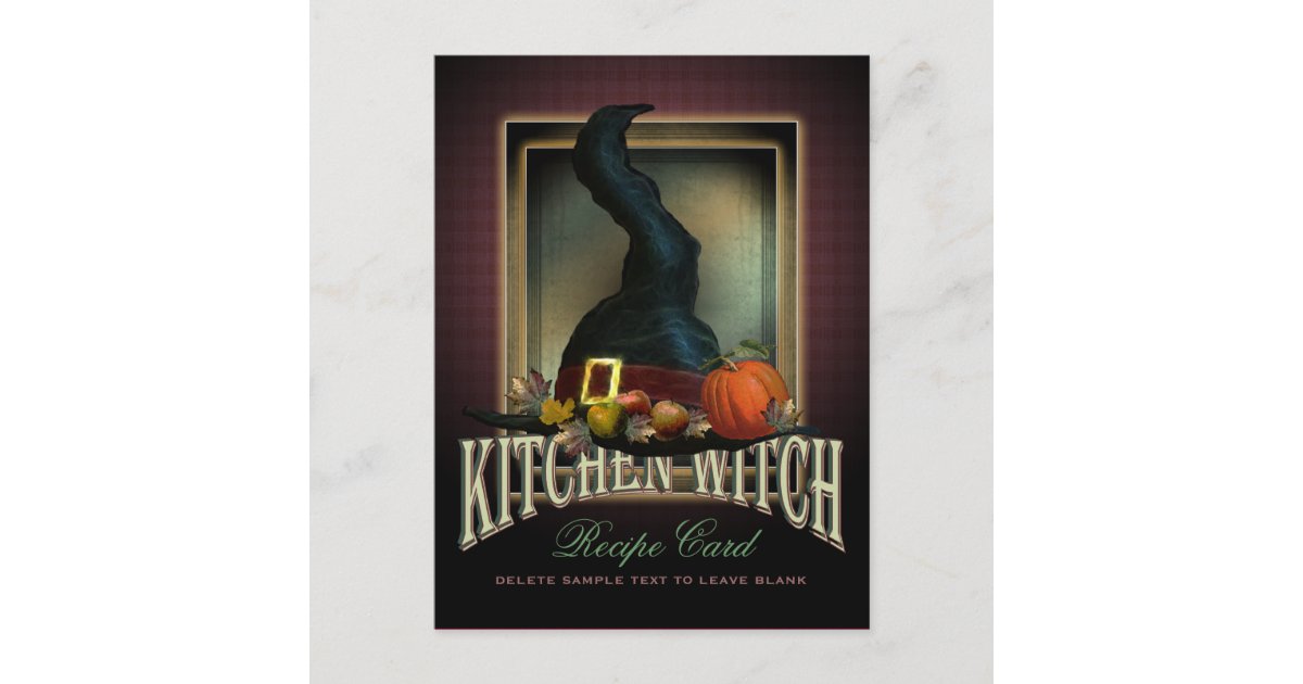 Kitchen Witch Recipe Card Zazzle Com