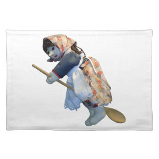 Kitchen Witch Riding Spoon Cloth Placemats
