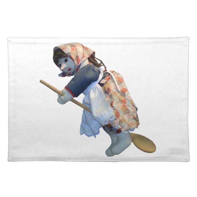 Kitchen Witch Riding Spoon Cloth Placemats (Front)