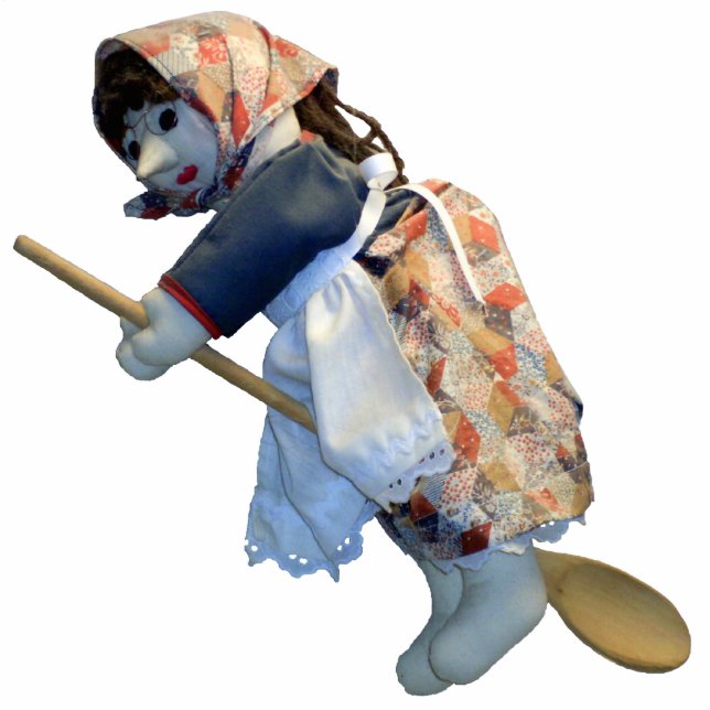 Kitchen Witch Riding Spoon ornament (Front)