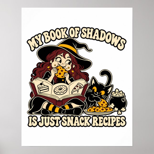 Kitchen Witch Snack Grimoire Funny Art Poster (Front)