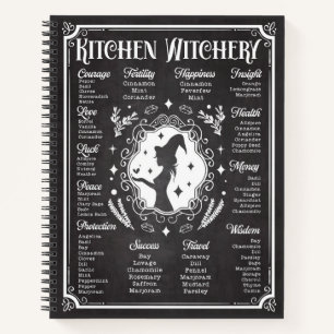 Kitchen Witchery Magic Knowledge Chart Vintage Notebook
