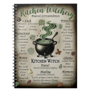 Kitchen Witchery Magical Herbs Correspondences Notebook