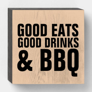 KITCHEN WOOD SIGN BBQ & GOOD EATS