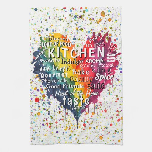 Kitchen Words and Terms Heart Kitchen Towel