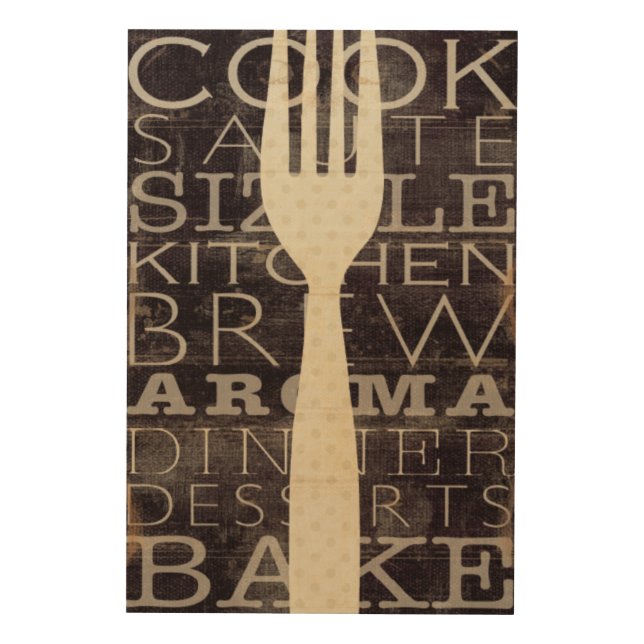 Kitchen Words Wood Wall Art (Front)